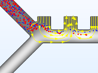 DEP滤波器设备的详细视图显示连续粒子分离。