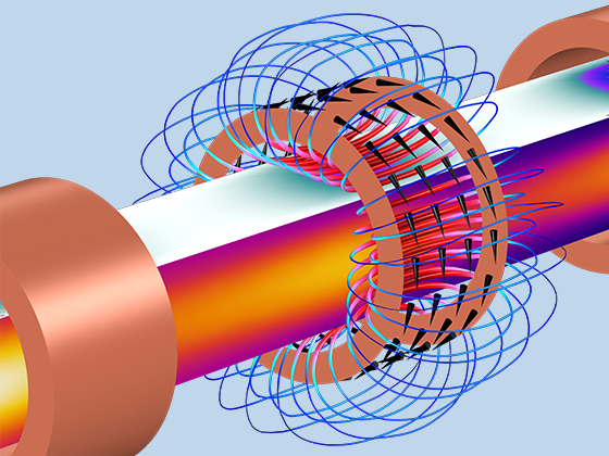 钢坯模型温度电磁场的局部放大。。