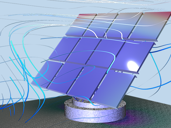 太阳能电池板的流体和变形局部局部放大图图