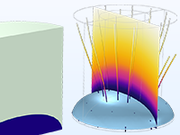 证明两个圆柱体的详细视图可证明冻干过程：一个圆柱体中的两个相，另一个圆柱体中的热传递。