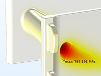 涡轮定子模型​​温度场的特写视图。