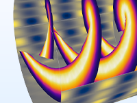 光束模型的特写视图显示螺旋相位分布。