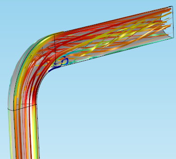 弯管模型显示条带样式。