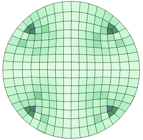 圆形几何中默认网格