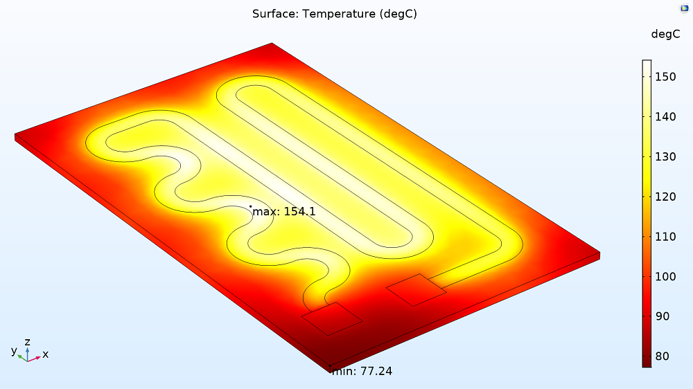 图层图层温度图加热电路模型的板
