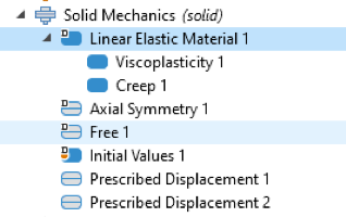 在comsol多物理学中中材料定义需固体力学中节点的屏幕截图截图