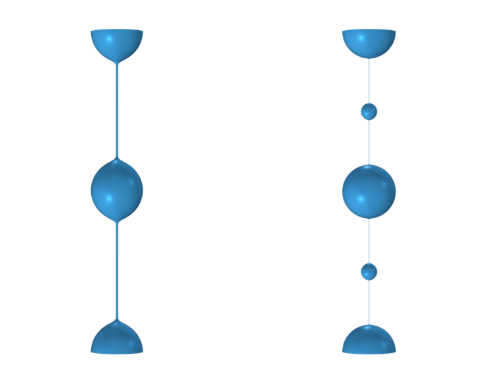 黏弹性长丝长丝的的长丝的液滴通过细线细线连接连接细线细线细线细线细线连接连接细线细线连接细线连接（（（（显示），以蓝色（右）。