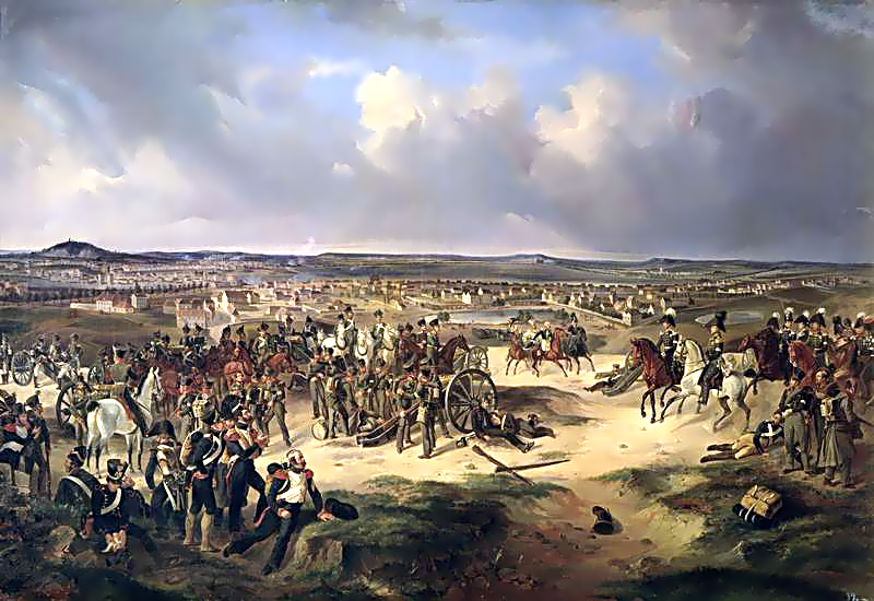一幅画，展示了1814年巴黎战役。