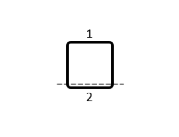 正方形线圈的示意图通过虚线细分为2个不等的部分。